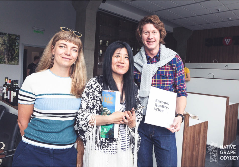 Stevie Kim, Veronika Denisova and Vladislav Markin